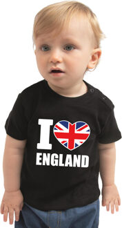 I love England / Vereningd Koninkrijk landen shirtje zwart voor babys 80 (7-12 maanden)