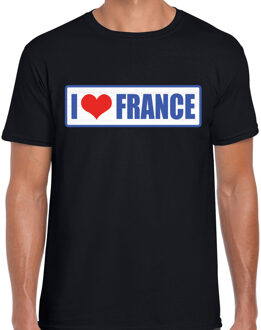 I love France / Frankrijk landen t-shirt zwart heren XL