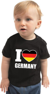 I love Germany / Duitsland landen shirtje zwart voor babys 68 (3-6 maanden)