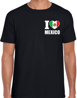 I love Mexico landen shirt zwart voor heren - borst bedrukking M