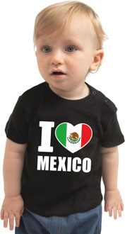 I love Mexico landen shirtje zwart voor babys 80 (7-12 maanden)