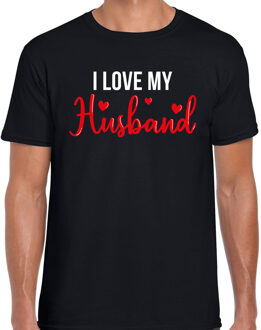 I love my husband valentijn t-shirt zwart voor heren S