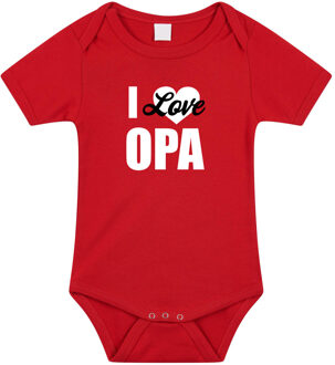 I love opa cadeau baby rompertje rood baby jongen/meisje 92 (18-24 maanden)