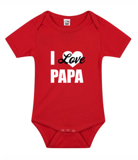 I love papa kraamcadeau rompertje rood jongens en meisjes 68 (4-6 maanden)