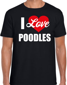 I love Poodles honden Poedel t-shirt zwart voor heren 2XL