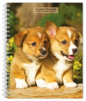 I Love Puppies 2025 6 X 7.75 Inch Spiral-Bound Wire-O Weekly Engagement Planner Calendar New - Browntrout