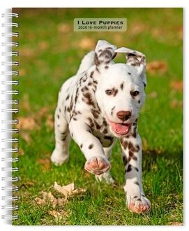 I Love Puppies 2026 6 X 7.75 Inch Spiral-Bound Wire-O Weekly Engagement Planner Calendar New - Browntrout