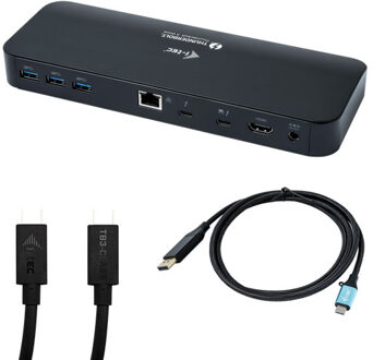 i-tec Thunderbolt 3 Dual 4K Docking Station + USB-C / DP kabel zwart
