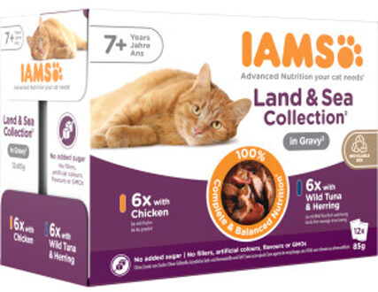 Iams Delights Senior - Kattenvoer - Kip - Vis - 0,012 kg