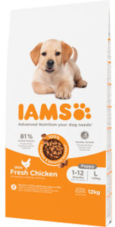 Iams for Vitality Puppy Large met kip hondenvoer 2 x 12 kg