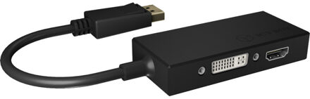 IB-AC1031 DisplayPort DVI-D + VGA (D-Sub) + HDMI Zwart