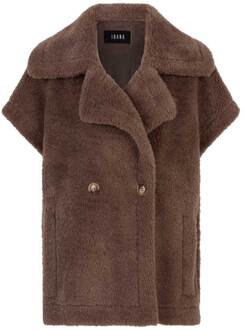 Ibana Faux fur double breasted gilet Jaxey  bruin - 36,38,40,