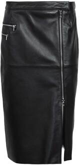 Ibana Leren rok met rits Sally  zwart - 40,34,