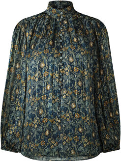 Ibana Lurex blouse met print Talici  blauw - 40,