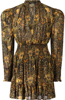 Ibana Lurex jurk met print Deela  bruin - 34,36,38,40,