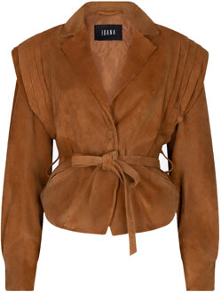 Ibana Suede jas/gilet met ceintuur Joyce  camel