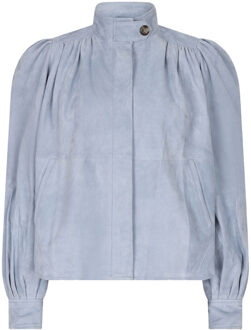 Ibana Suède top/jas met pofmouwen Taimia  blauw - 36,38,