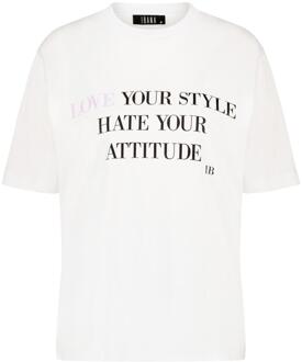 Ibana T-shirt met tekstprint Attitude  wit - 40,