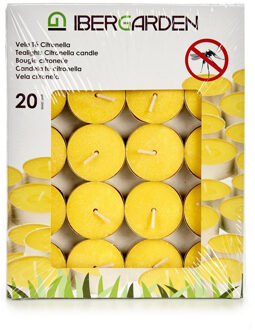 IBERGARDEN 20x Stuks Geurkaarsen/waxinelichten Citronella - Geurkaarsen