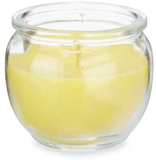 IBERGARDEN Citronella kaars in houder - glas - 20 branduren - geurkaarsen Geel