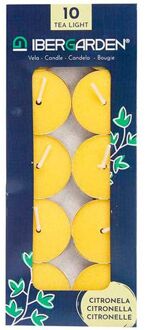 IBERGARDEN Citronella Waxinelichtjes - 10x Kaarsjes