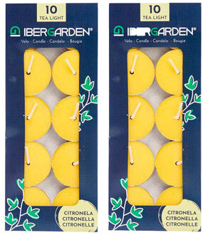IBERGARDEN Citronella waxinelichtjes - kaarsjes - 2.5 branduren - 20x stuks