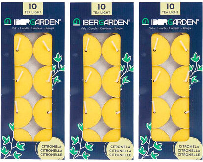 IBERGARDEN Citronella waxinelichtjes - kaarsjes - 2.5 branduren - 30x stuks