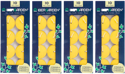 IBERGARDEN Citronella waxinelichtjes - kaarsjes - 2.5 branduren - 40x stuks