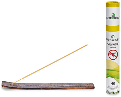 IBERGARDEN Citronella wierrook sticks - met houder/plankje - 40x sticks - 32 cm - geurkaarsen Multikleur