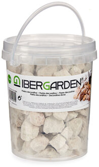 IBERGARDEN Decoratie steentjes/kiezels beige klein 1,5 kg - Hobbydecoratieobject