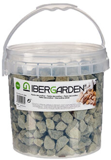 IBERGARDEN Decoratie steentjes/kiezels grijs grof 3 kg - Hobbydecoratieobject