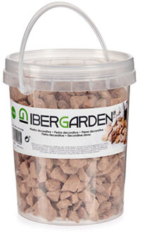 IBERGARDEN Decoratie steentjes/kiezels terracotta klein 1,5 kg - Hobbydecoratieobject Bruin