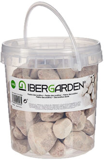 IBERGARDEN Decoratie stenen/kiezels terracotta 2 kg - Hobbydecoratieobject Bruin