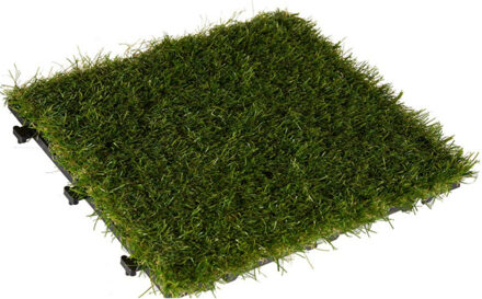 IBERGARDEN Iber garden Vlondertegel kunstgras - groen - kunststof - 30 x 30 cm - tuintegel