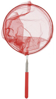 IBERGARDEN Schepnet/visnet/vlindernet - Uitschuifbaar - rood - van 38 cm tot 75 cm