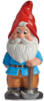 IBERGARDEN Tuinkabouter beeldje Dwerg met rode muts - Keramiek - 24.5 cm