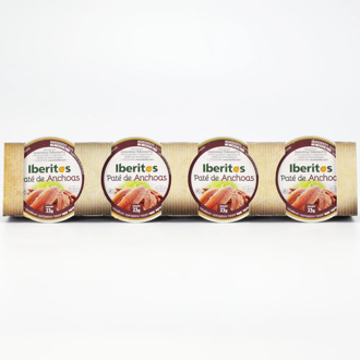 IBERITOS-16 Packs Pate de anchovies's cash box with 4 units from 25g - PATE anchovy