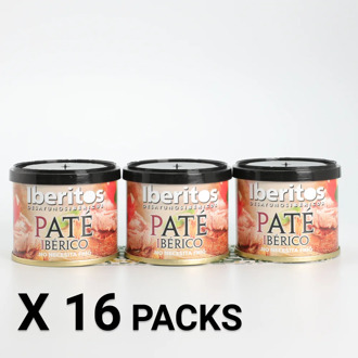 IBERITOS-Cash Box assorted pates Iberico - 16 Packs 3 cans X 80 Gr Pate Iberico