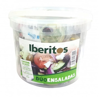 IBERITOS-cube cube with 7 Packs for salade, oil Oliva, Vinegar and salt
