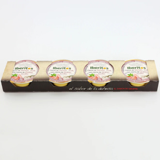IBERITOS - Pack 4's soup cream JAMON York with 23g-YORK's cast in monodose soup cream cheese cheese