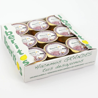 IBERITOS-trays 18's monodose Salchicho Sherry cans 23g - 18x23g SALCHICHON