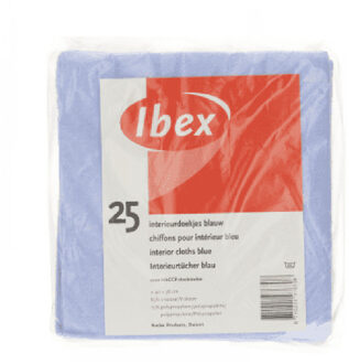 Ibex Dweiltjes - 25x - viscose schoonmaakdoeken - 38 x 40 cm - blauw - huishouddoekjes