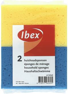 Ibex huishoudspons pak a 2 stuks Multikleur