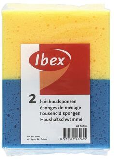 Ibex huishoudspons pak a 2 stuks Multikleur