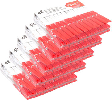 Ibex Wasknijpers Plastic 48st.5sets rood