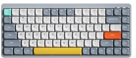 iBlancod Wireless Mechanical Keyboard 84 Keys 2.4G+BT5.0+Type-C 3 Connections 75% Low Profile Layout Keyboards 15 Light Effect 5 Brightness Levels for Tablet Laptop Smartphone OUTEMU Blue Switches