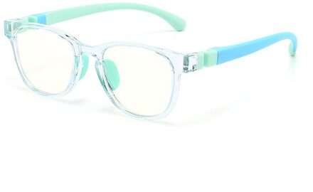 Iboode TR90 Vlakke Spiegel Glazen Frame Kids Jongens Anti Blauw Licht Bril Transparant Grijs Roze Siliconen Neus Pads Goggle Meisjes C2
