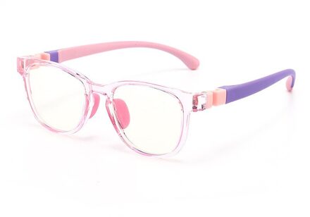 Iboode TR90 Vlakke Spiegel Glazen Frame Kids Jongens Anti Blauw Licht Bril Transparant Grijs Roze Siliconen Neus Pads Goggle Meisjes C3