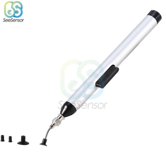 IC SMD Vacuum Sucking Suction Pen Remover Sucker Pump IC SMD Tweezer Pick Up Tool Solder Desoldering with 3 Suction Headers