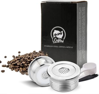Icafilas Koffie Capsule Pod Rvs Metalen Koffie Filters Cup Voor Delta Q NDIQ7323 2Capsule